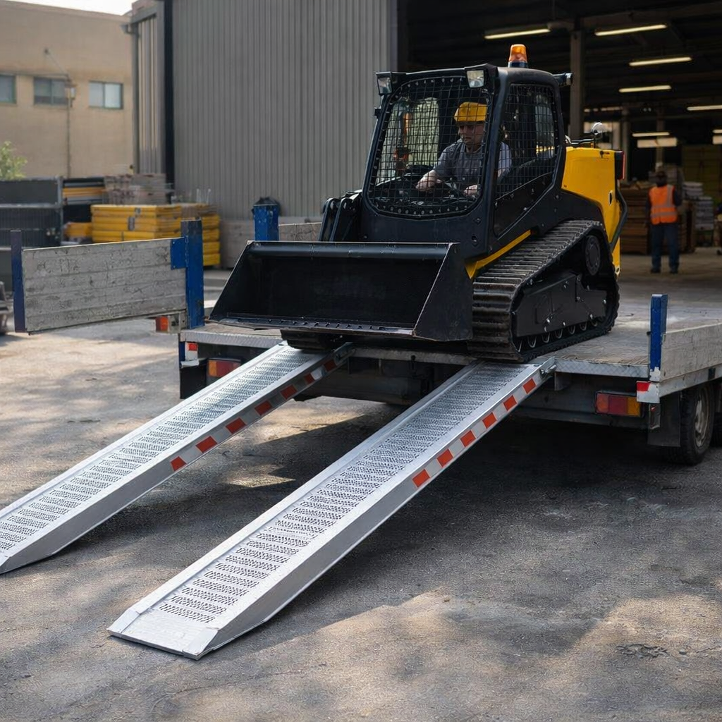 Aluminium Loading Ramps – 4500mm Length x 510mm Width – 7100kg Capacity – Plant & Digger Use