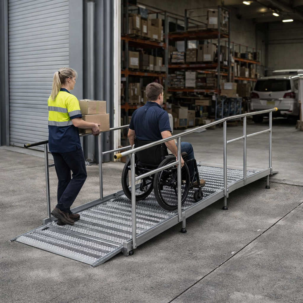 Aluminium Modular Ramp Kit – 900mm x 2000mm – Handrails – Wheelchair Access
