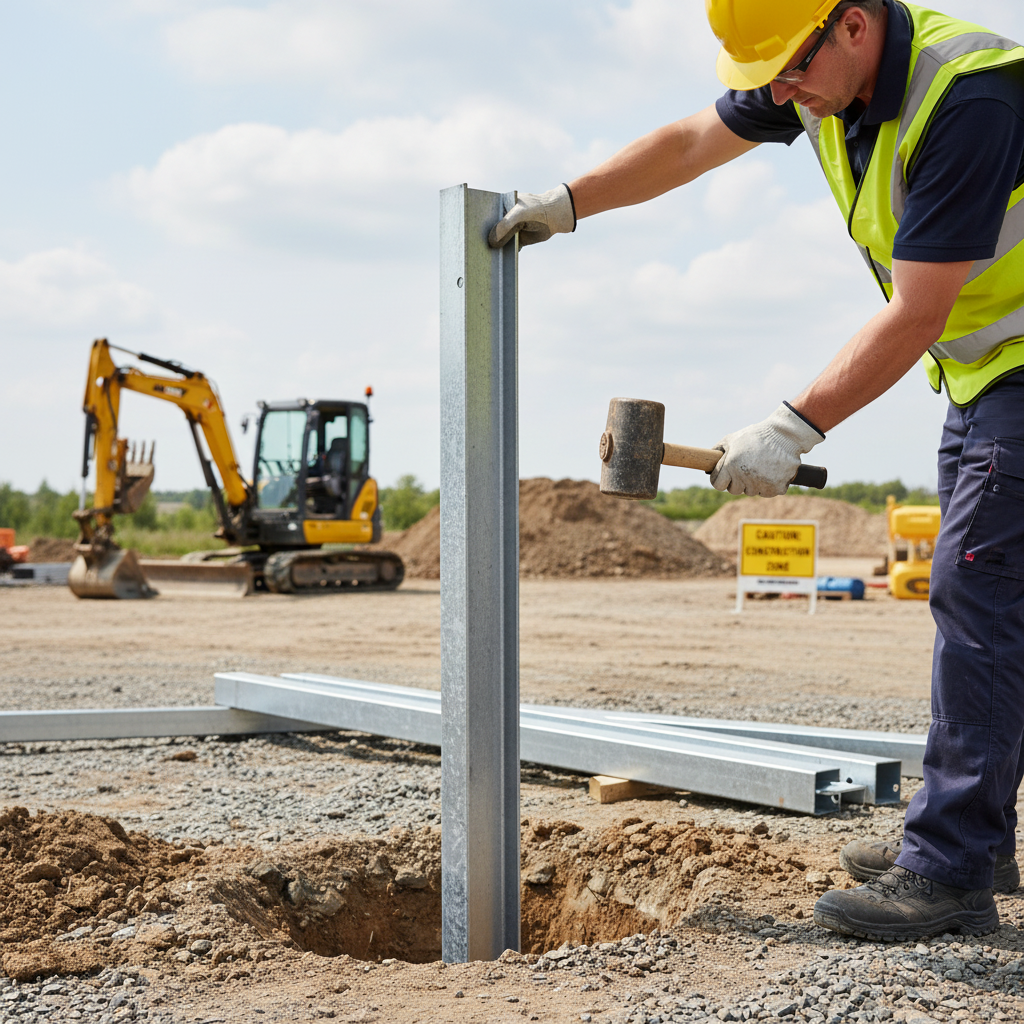 Premium 1500mm RSJ Galvanised Steel Barrier Post for Soft Surface Installation - High-Quality Professional... | Barriers Co