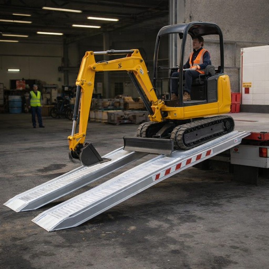 Extra Wide Aluminium Loading Ramps – 2500mm x 400mm – 6000kg Capacity – Plant & Mini Digger Use