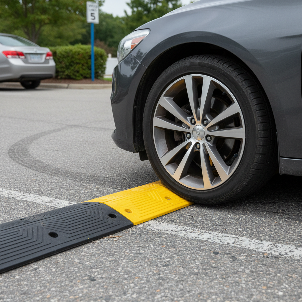 Premium Speed Bump End Section - Yellow Caps for Safety with Multiple Height Options for Vehicle Speed Compliance