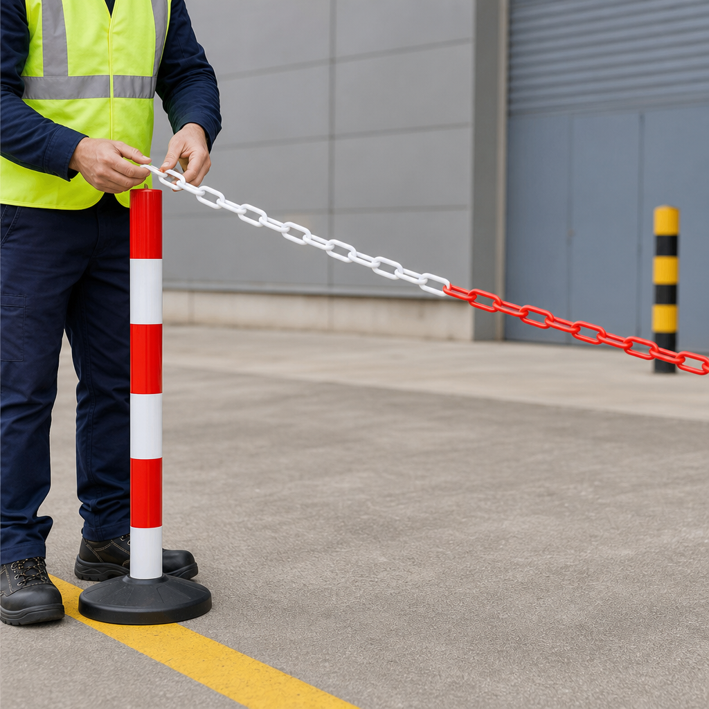 8mm Plastic Barrier Chain 25M for Crowd Control & Segregation