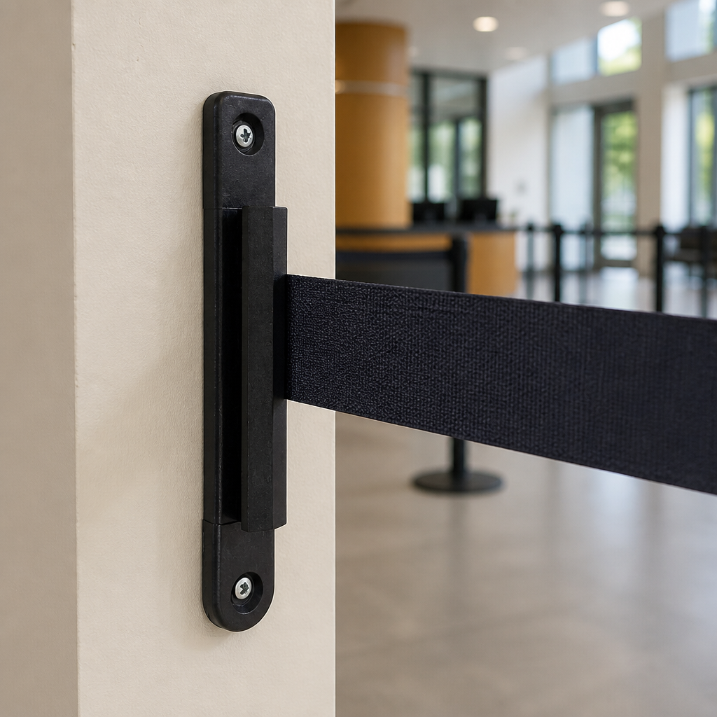 Wall Receiver Clip for Retractable Belt Barrier Systems