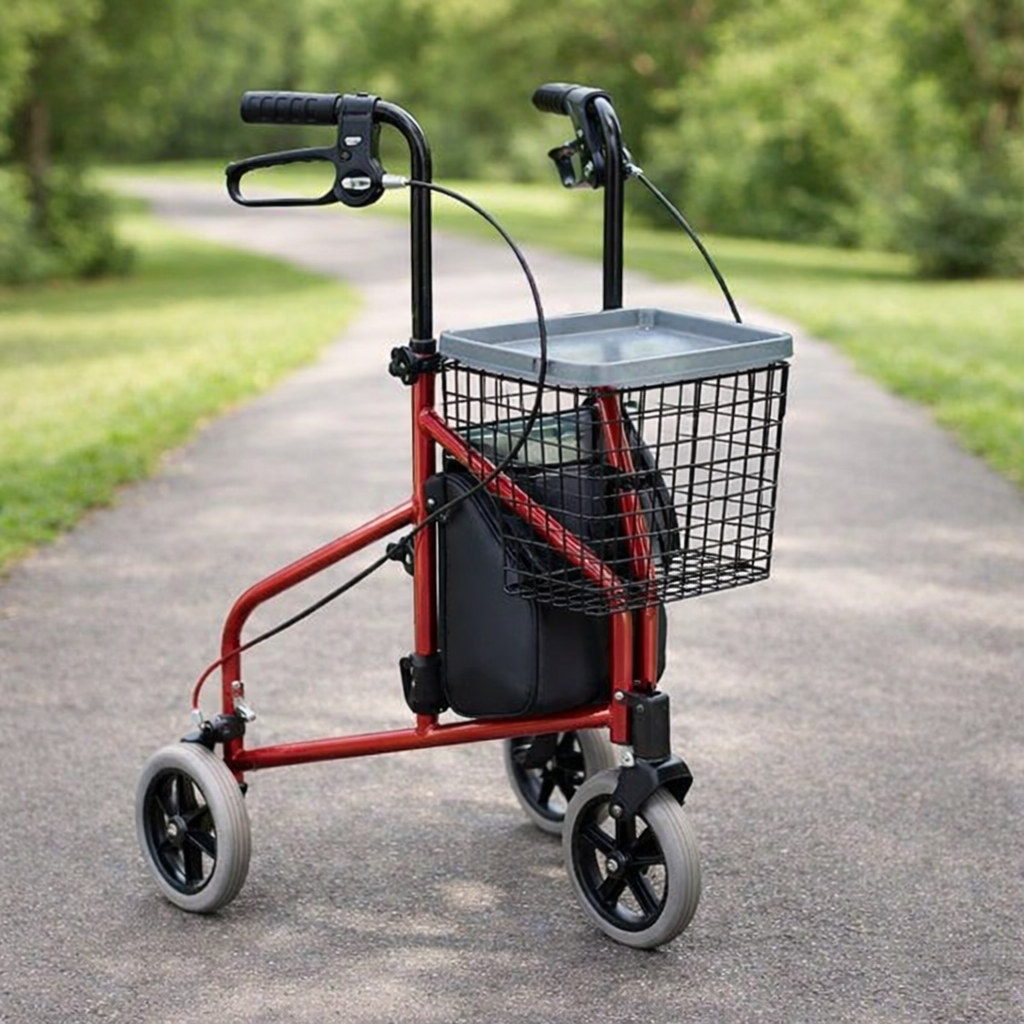 Tri-Walker with Bag, Basket and Tray – Lightweight – Mobility Aid