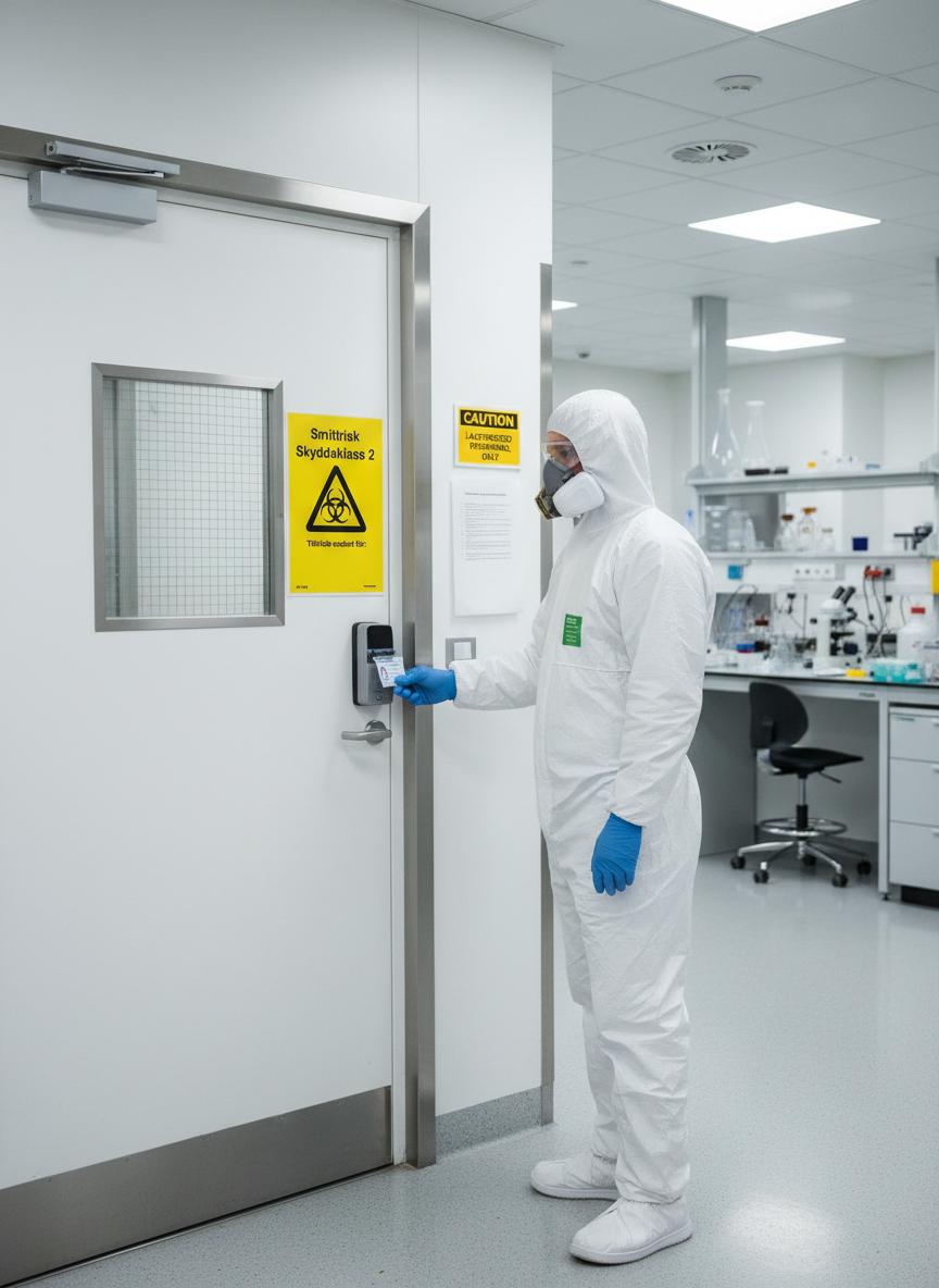 Premium Warning Sign for Infection Risk - Class 2, Self-Adhesive, Plastic, Magnet, and Aluminum Options Available