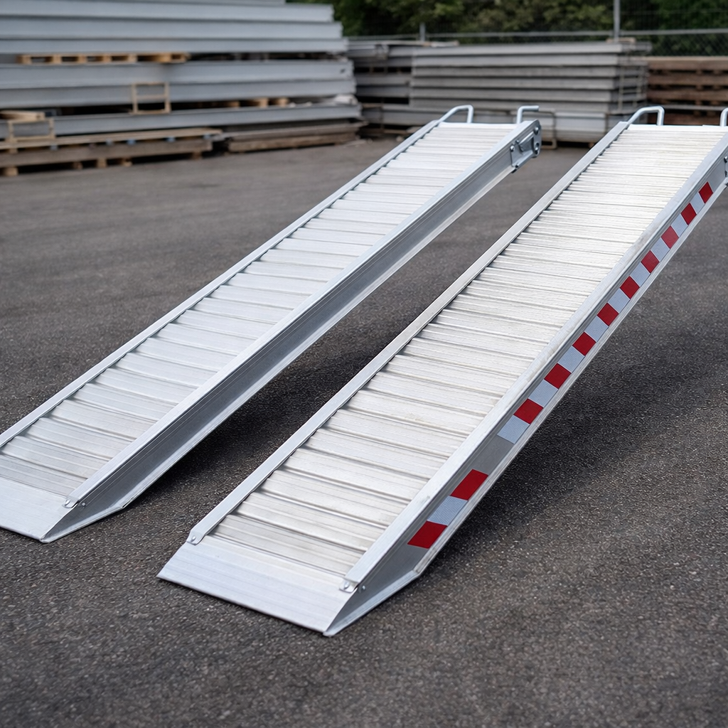 Aluminium Loading Ramps – 4500x460x5060kg – Heavy Duty – Plant & Digger Use