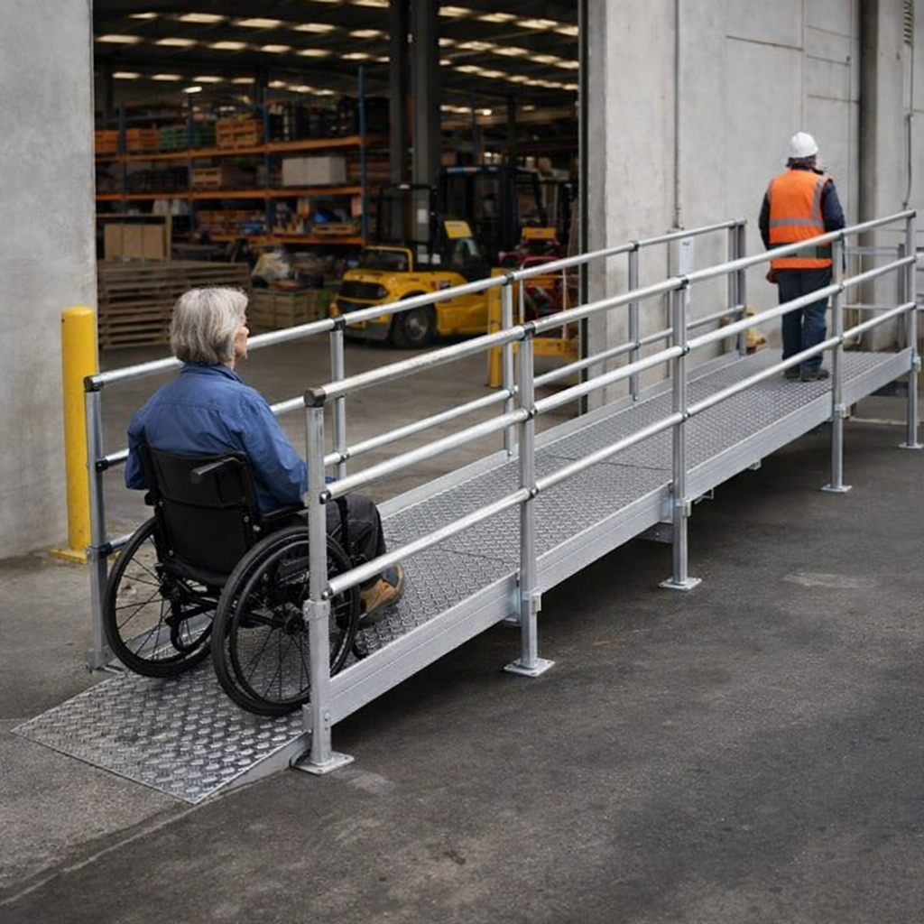 Modular Ramp Kit – 1500mm x 3800mm – Double Height Handrails – Wheelchair Access