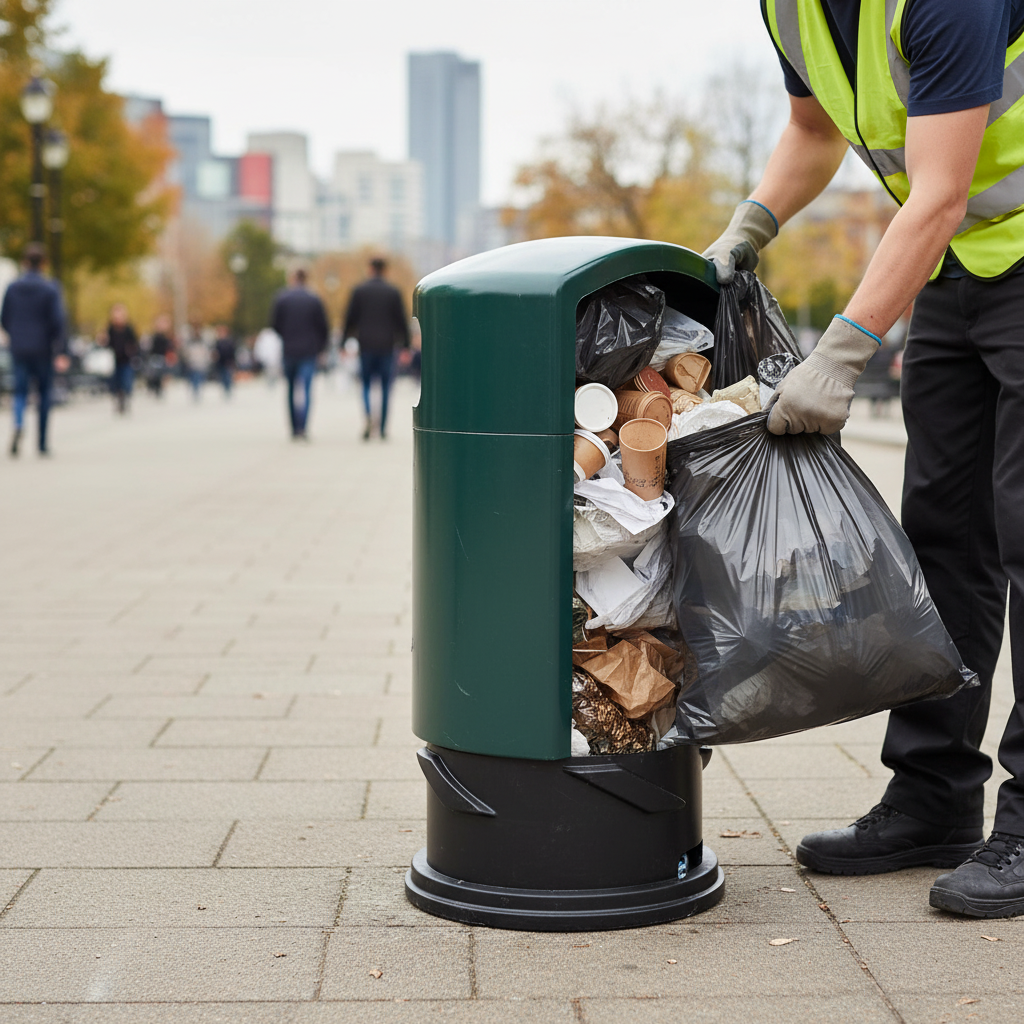 Premium Replacement Base for High-Performance Litter Bins - Durable Plastic Structure - side view | Barriers Co