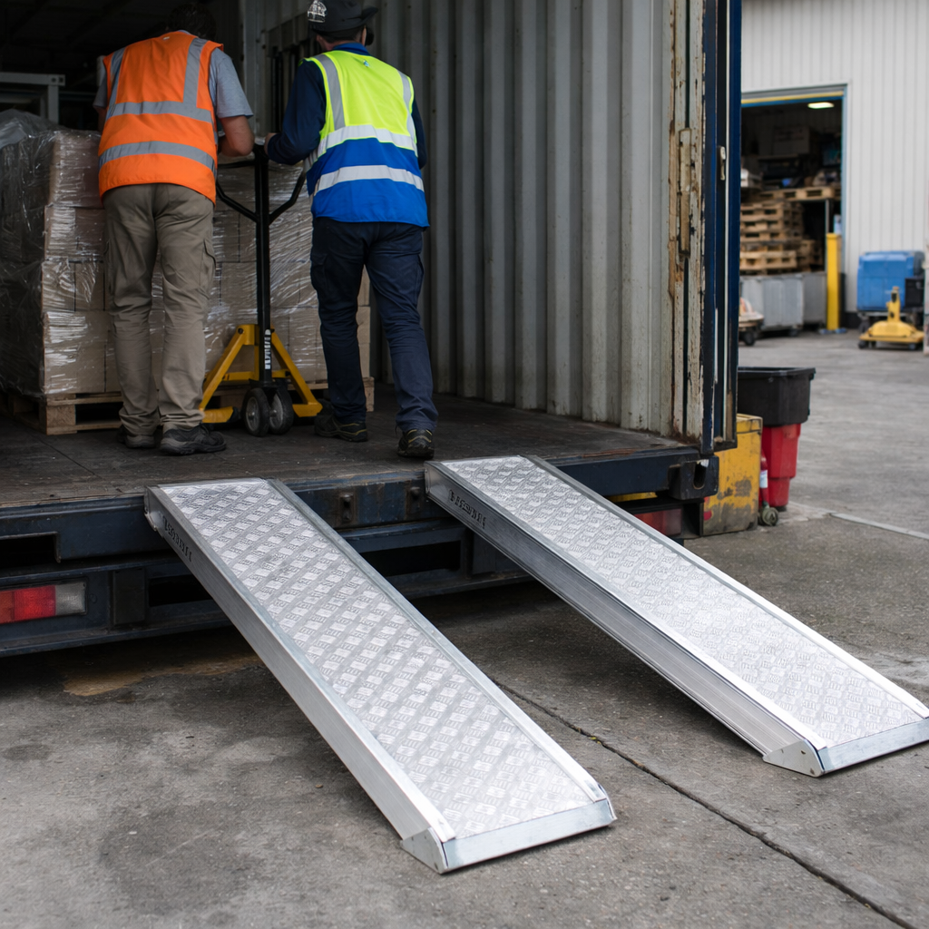 Aluminium Container Ramps – 800mm x 215mm – 1250kg Capacity – Vehicle Loading