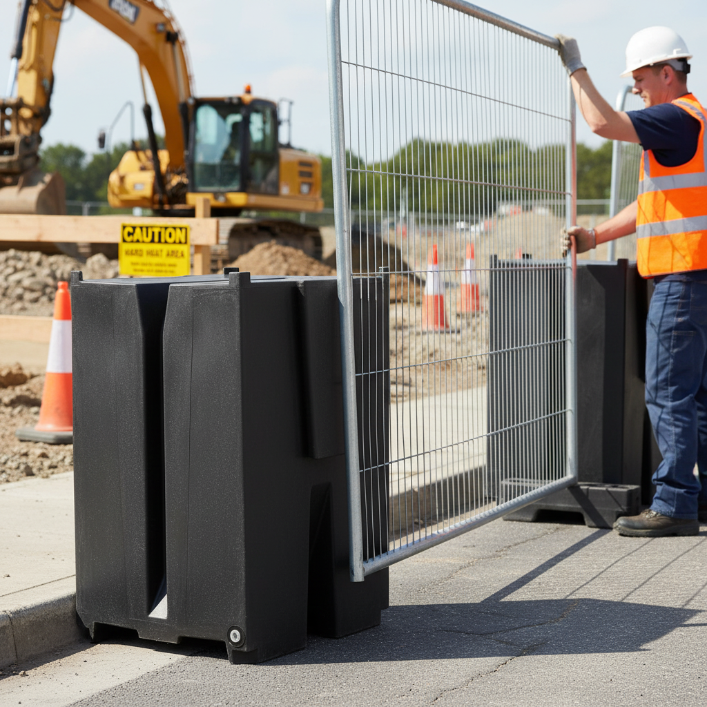 Heavy Duty Water Filled Fence Support Ballast - 333kg Weight Capacity for High Wind Stability | Barriers Co
