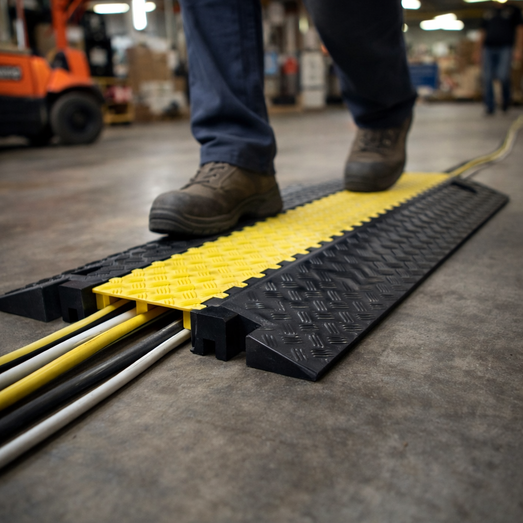 End Ramp – Black – Reduces Trip Hazard – Cable Protectors