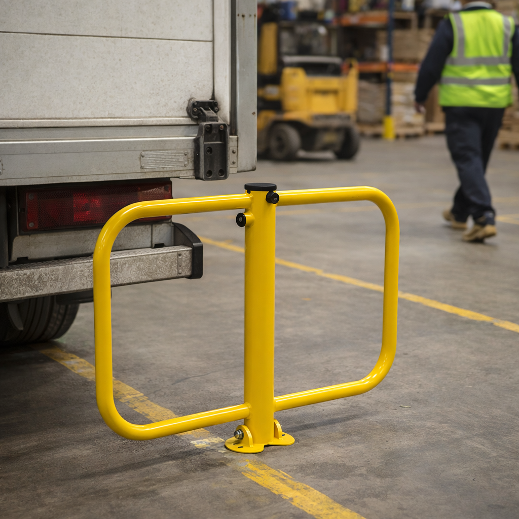 Wide Folding Parking Bollard – Yellow – Easy to Fit – Outdoor Security