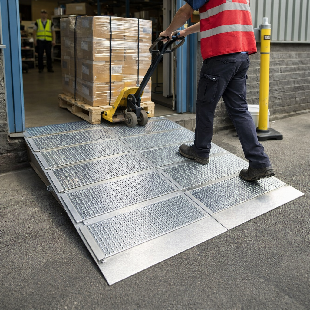 Mini Ramp Platform – Galvanised Steel – 300kg Capacity – Threshold Access