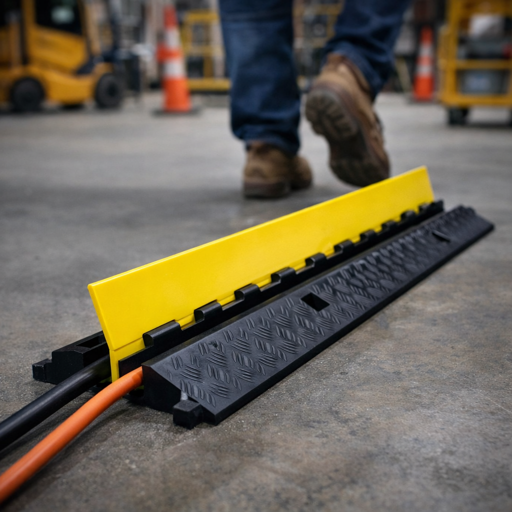 Rubber Cable Protector – Small – 2-Channel, 2500kg Capacity – Industrial