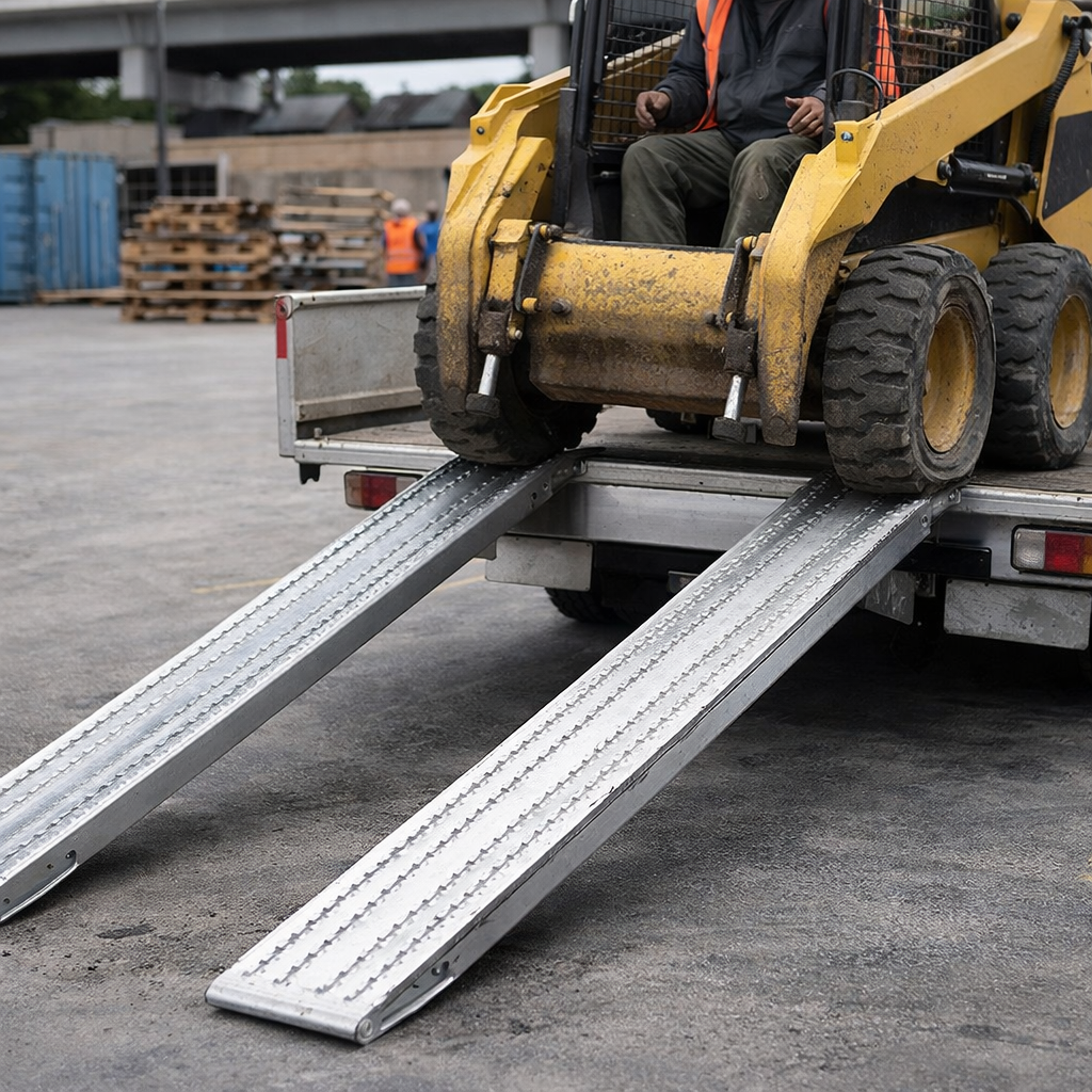 Heavy Duty Aluminium Loading Ramps – 105mm H x 390mm W x 1000mm L – Industrial Equipment