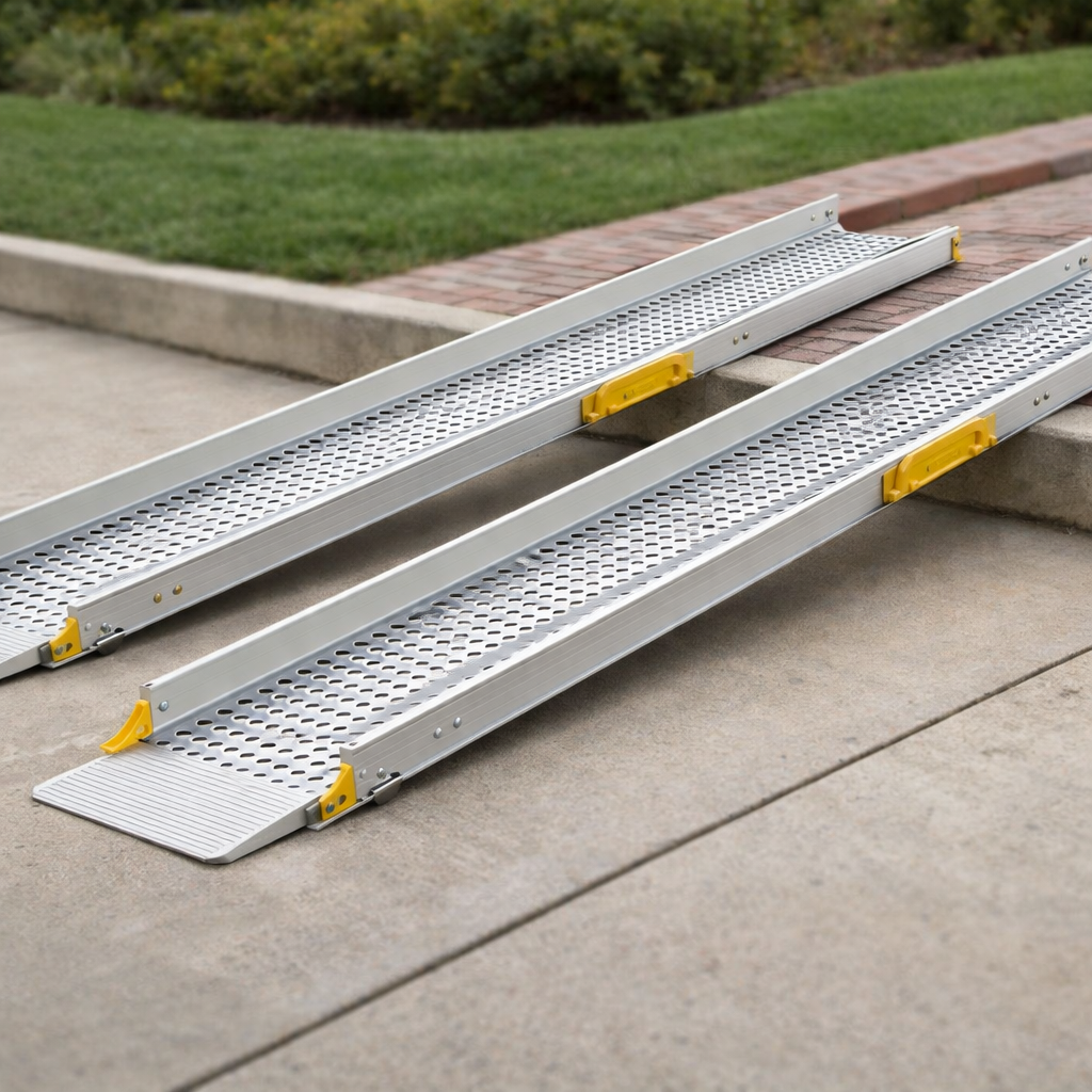 Adjustable Telescopic Wheelchair Ramps – 6ft-12ft – 275kg Capacity – Indoor/Outdoor Use