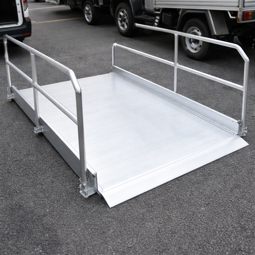 Vehicle Accessible Ramps – 2990mm Long x 1250mm Wide – Handrails – Commercial Use