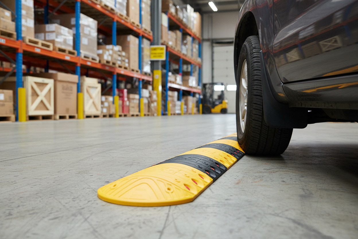 Heavy Duty Modular Speed Bump System – 40 mm Height for Traffic Calming in Warehouses and Private Roads