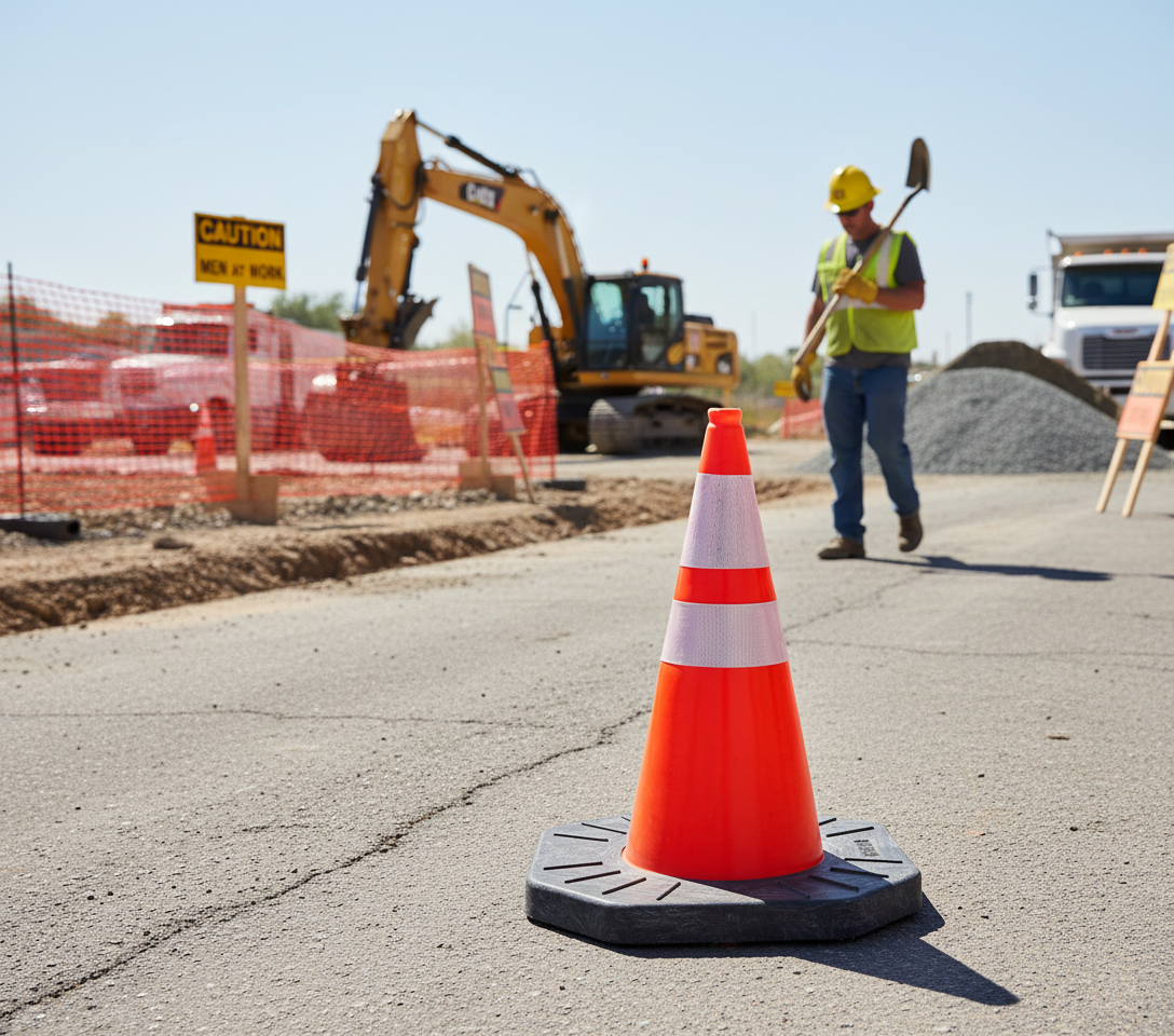 Premium Heavy Duty Extra Weight for Standard Traffic Cone - 6 kg with 565 mm Dimensions and 320 mm Hole Diameter