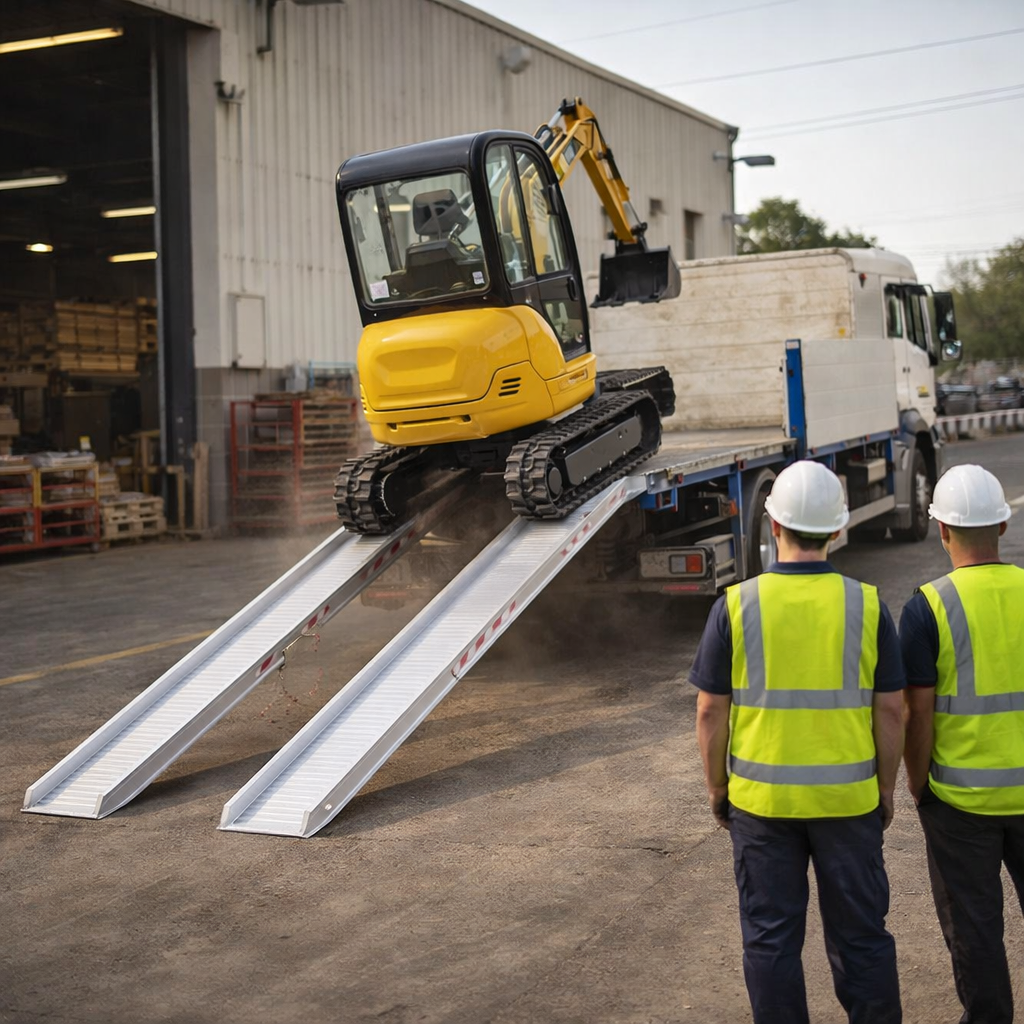 Aluminium Loading Ramps – 2500x360mm – 6000kg Capacity – Plant & Mini Digger Use
