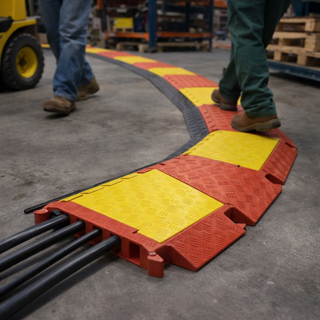 Cable Protector – 45 Deg Left Turn – 3 Channel – Heavy Duty