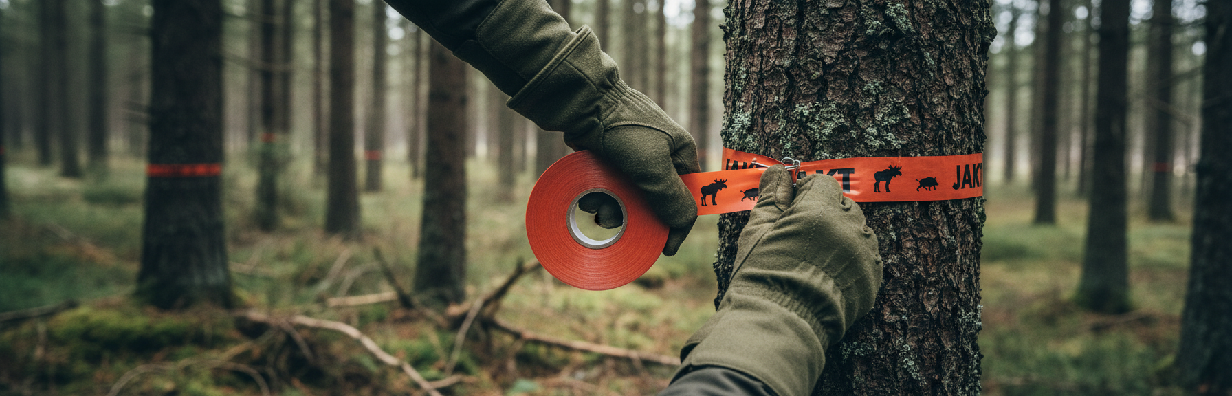 Premium Heavy Duty Warning Tape 65m Length x 40mm Width - Orange with Black Text for Hunting Applications