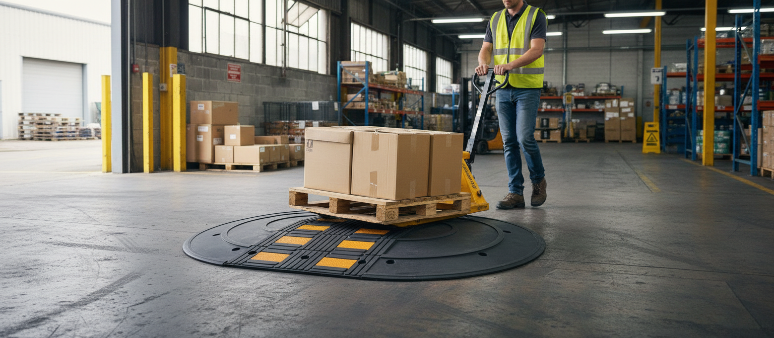 Premium Durable Rubber Speed Ramp Kits - 50mm High for Traffic Calming with High-Visibility Reflective Tape