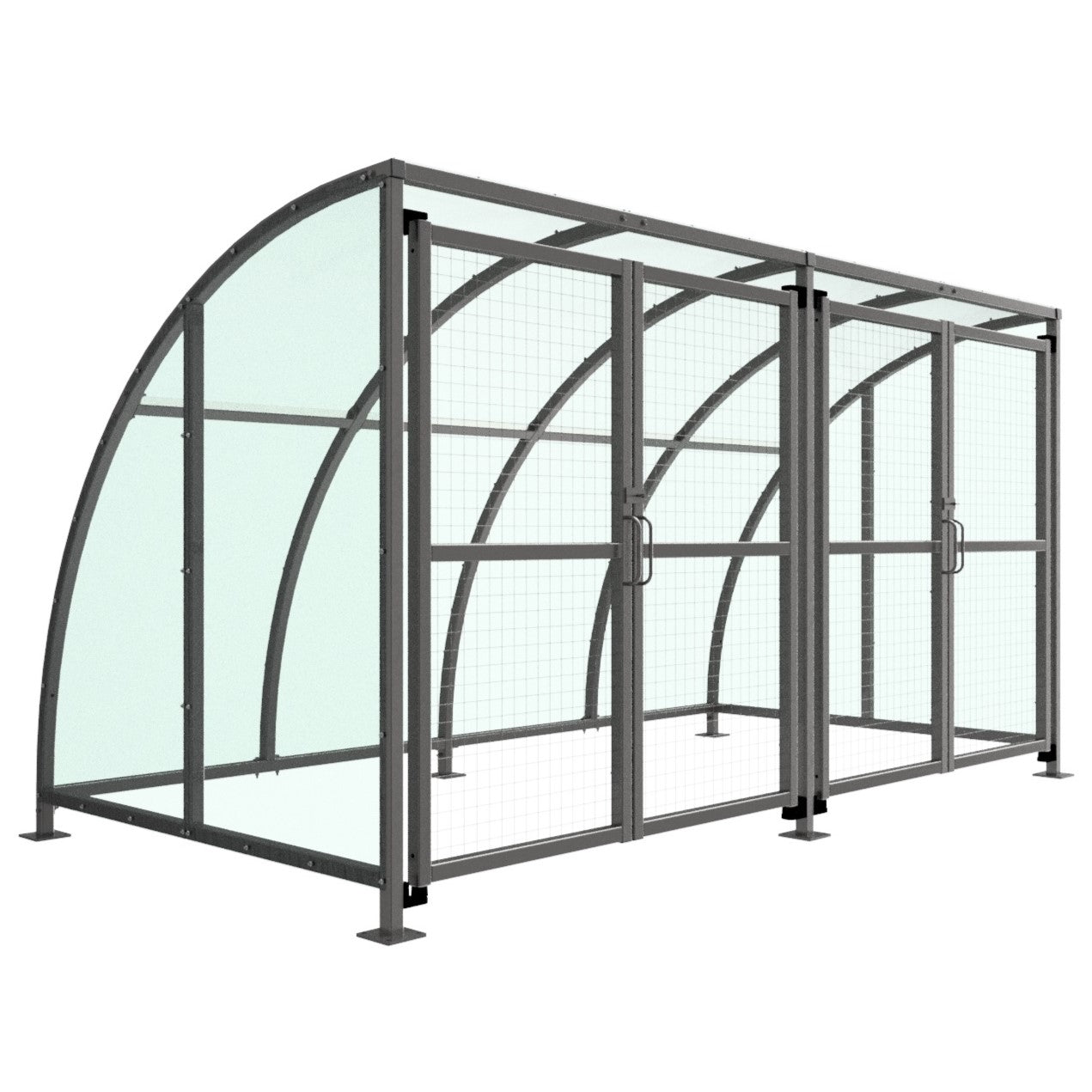 SC1 Stratford Cycle Shelter with Lockable Mesh Doors & Clear UV-Resistant PETG Roof and Sides