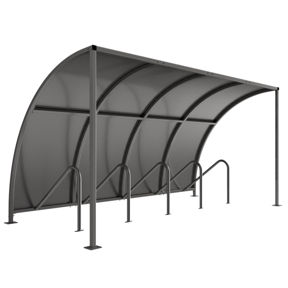 VS1 Modular Cycle Shelter – Galvanised Steel Roof & Frame with Integrated Bike Stands (1m–5m + Extensions)
