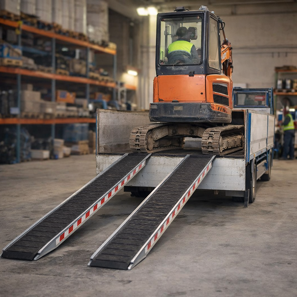 Industrial Grade Ramps – 2500mm x 480mm – 17,500kg Capacity – Steel Tracks