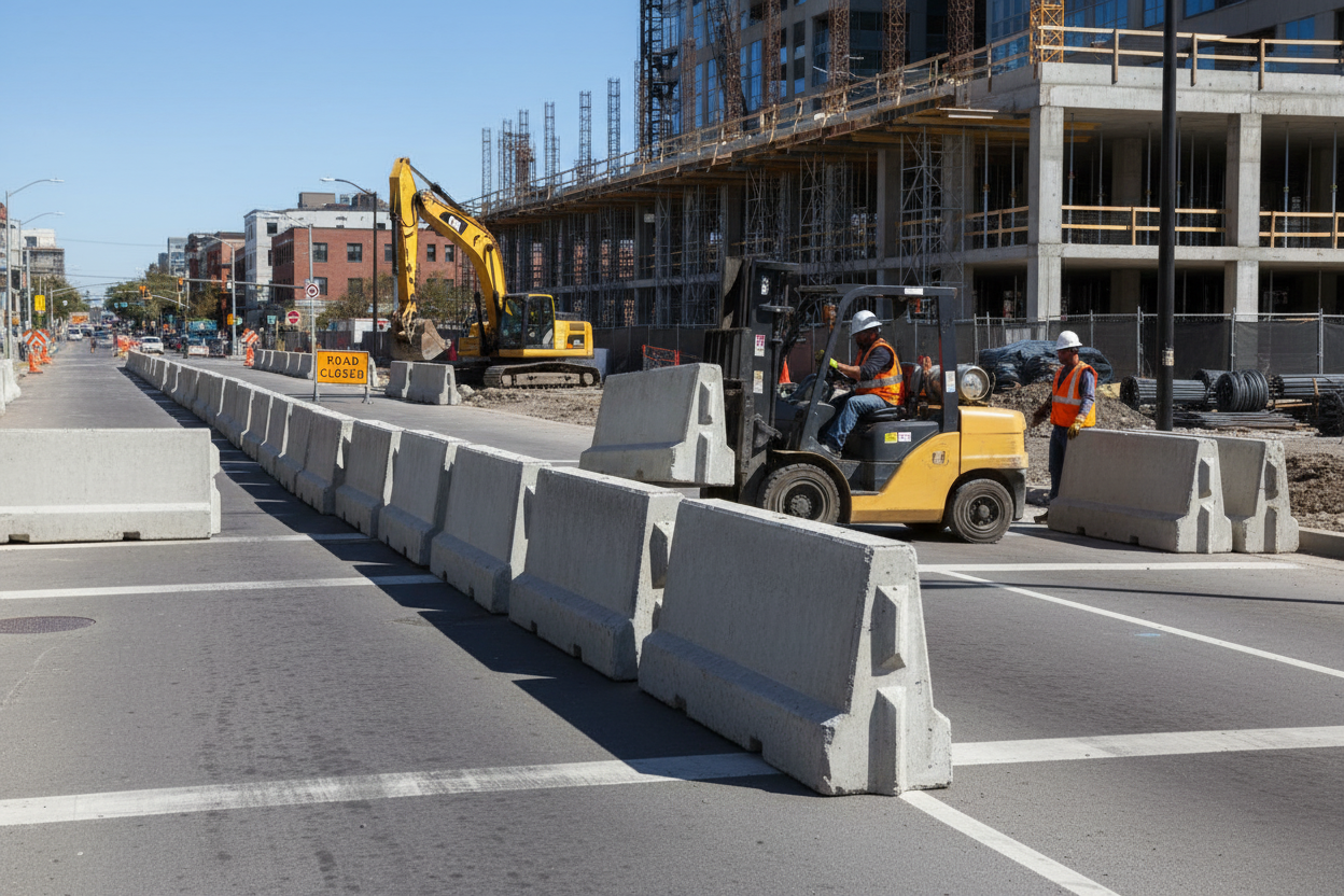 Premium Heavy Duty Concrete Jersey Barrier for Traffic Control and Pedestrian Protection - Quick Installation and High Durability