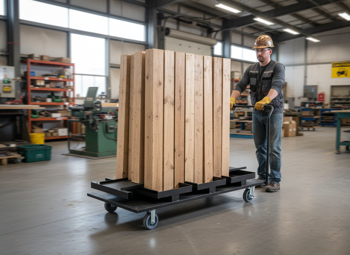 Premium Vertical Storage Cart for 18 Stanchions - Low Lift Design, Compact Dimensions, and Easy Mobility