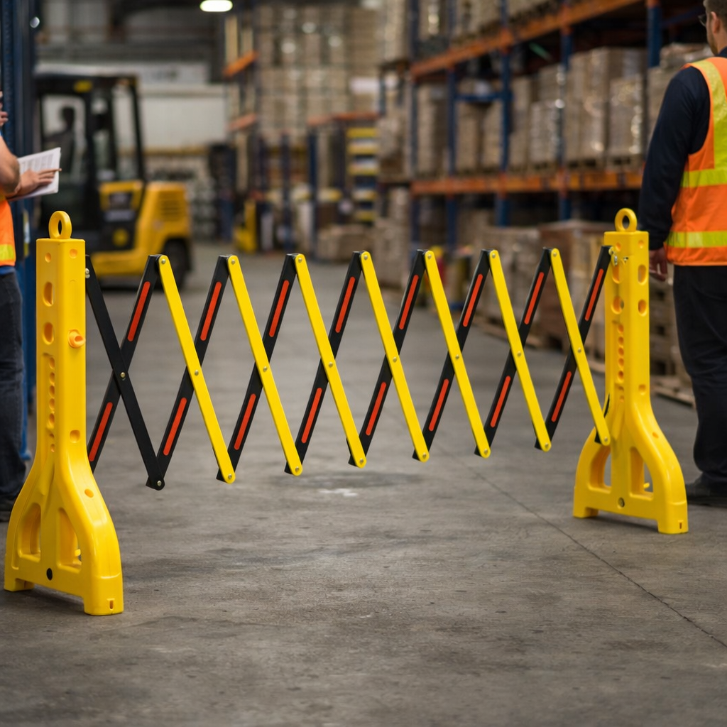 Expandable Safety Barrier – Black & Yellow – Water Filled – Outdoor Use