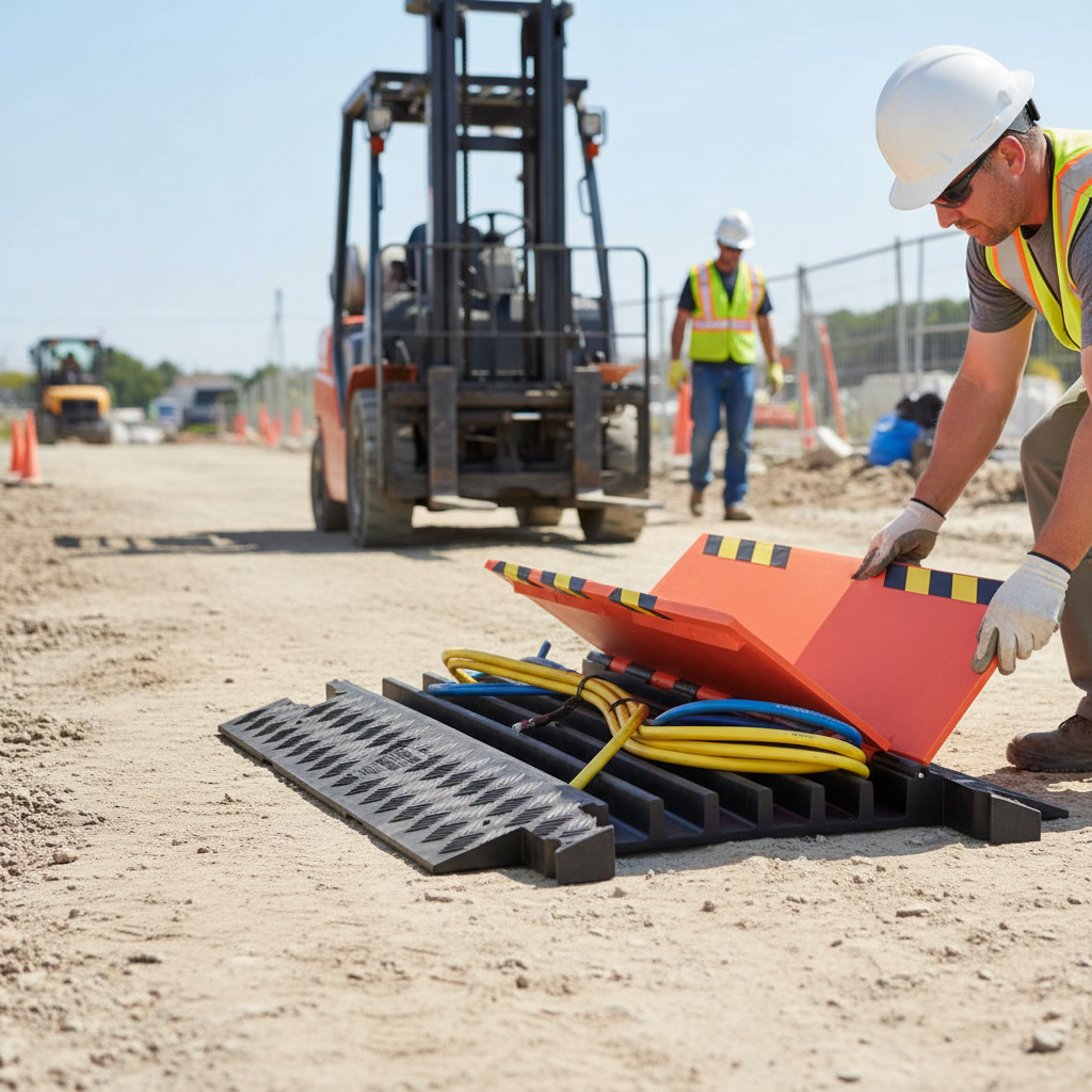 Premium 5 Channel Heavy Duty Cable Protector Ramp for Safe Cable Management - High-Quality Professional Grade for Industrial and Commercial Applica...