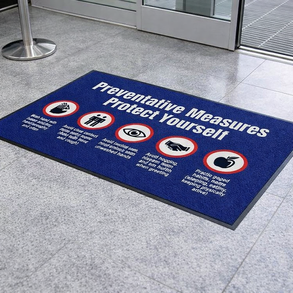 Safety Mats – Blue – Hygiene Reminder – Indoor/Outdoor