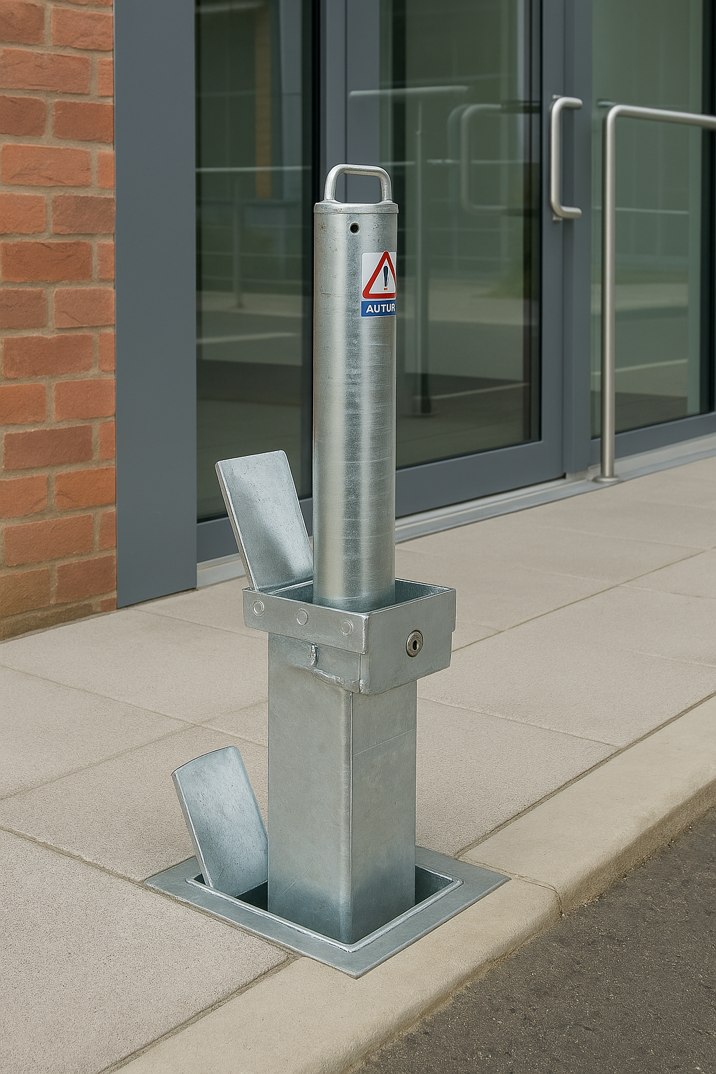 500mm Retractable Parking Bollard with Integral Lock 1