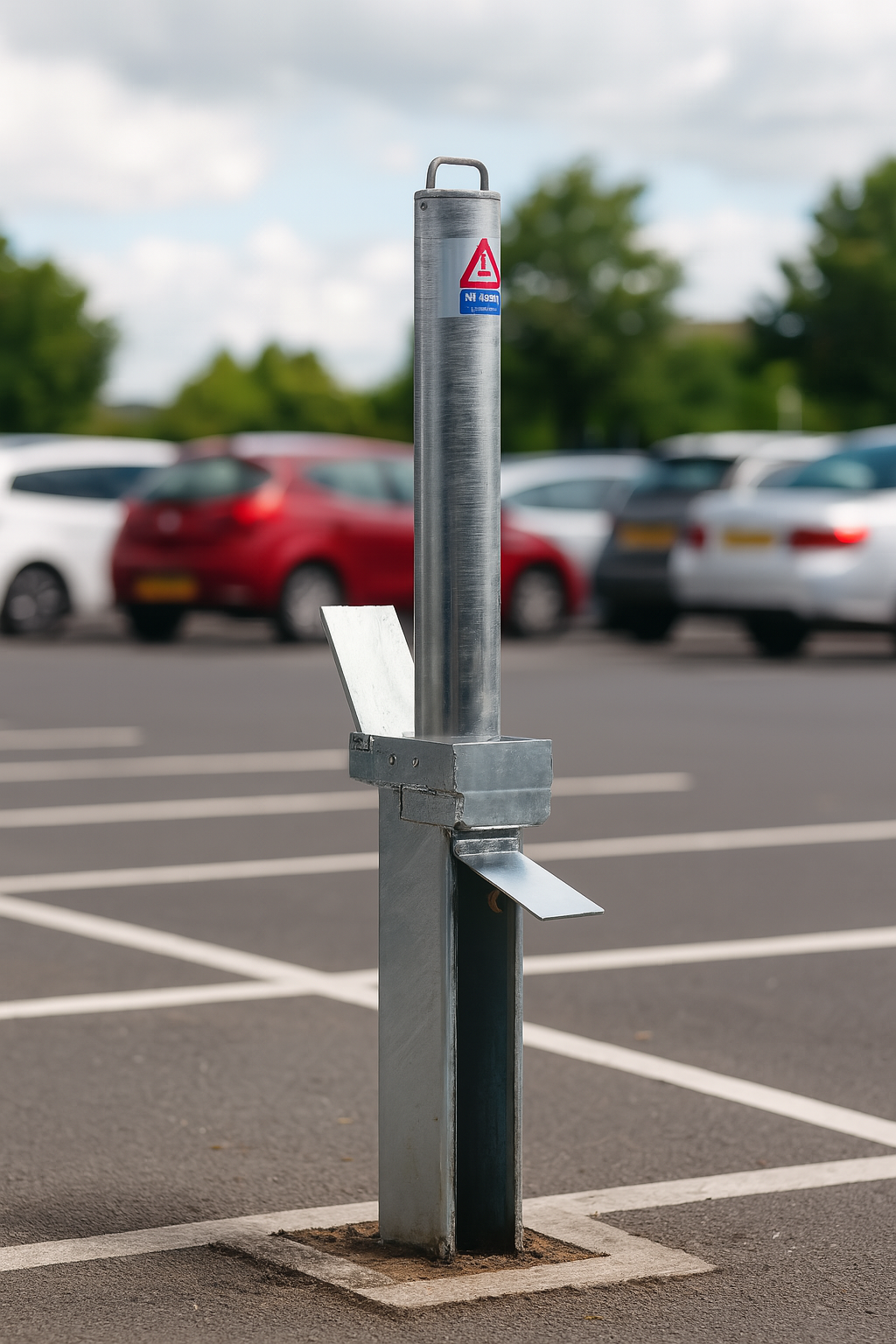 500mm Retractable Parking Bollard with Integral Lock 2