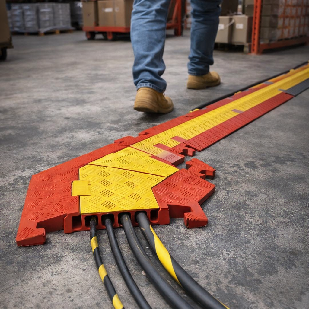 5 Channel Cable Protector – 45 Deg Right Turn – Industrial Grade – Cable Protection