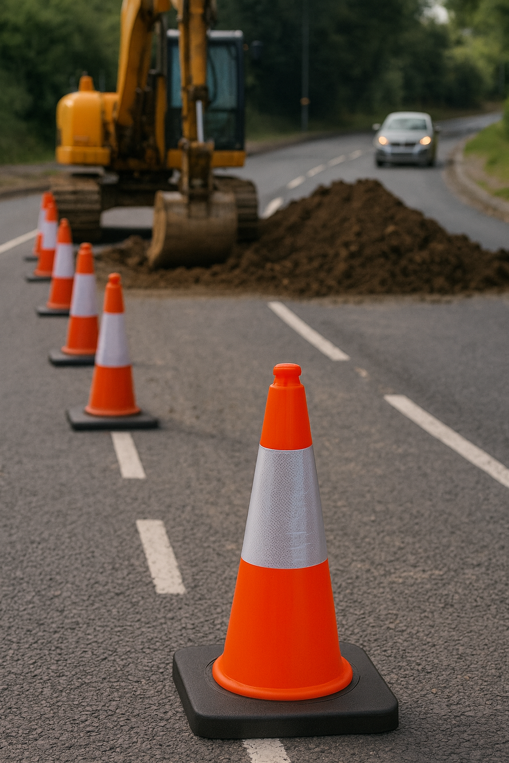 50 cm Flexible PVC Road Safety Cone 2