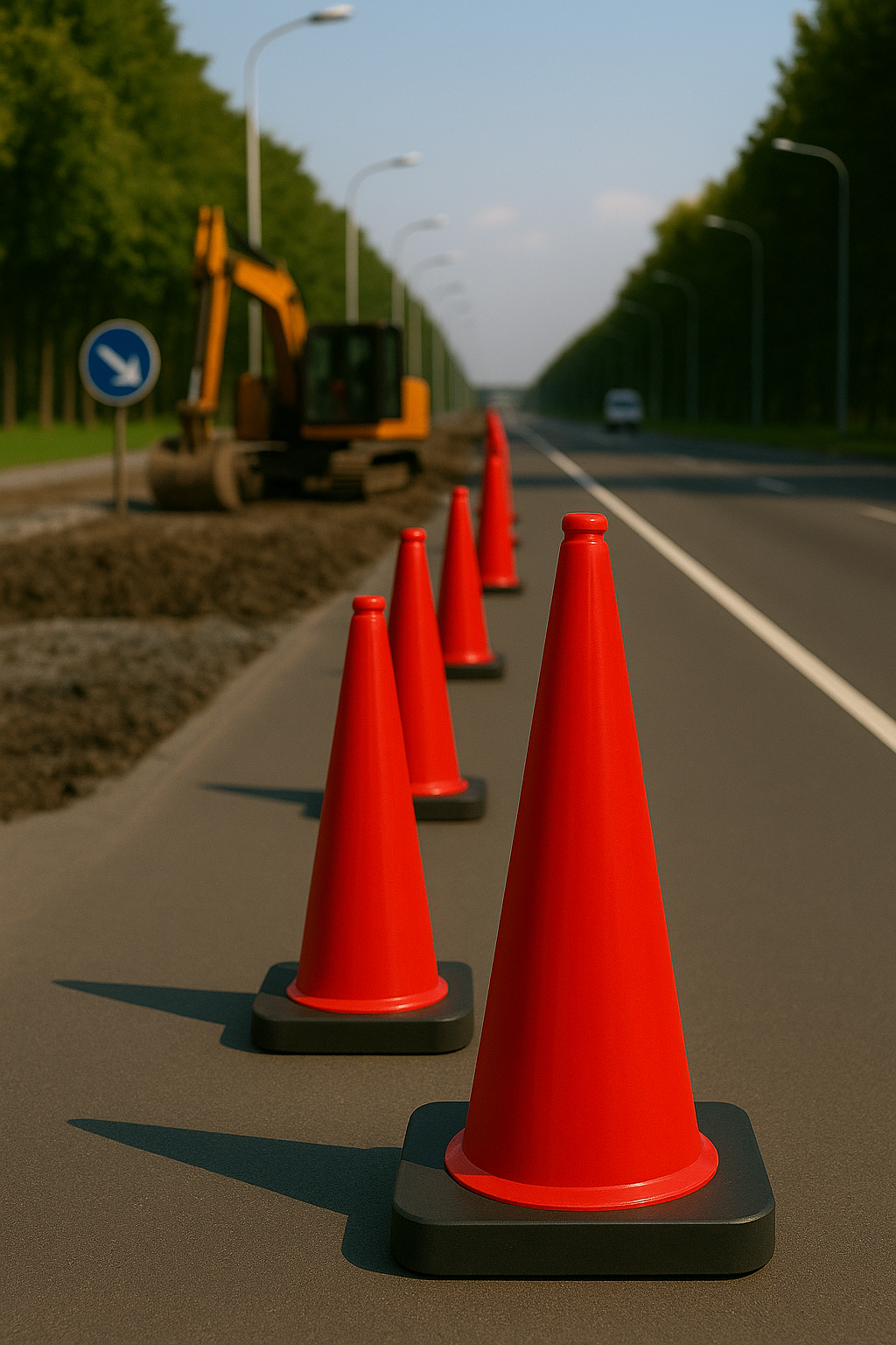 50cm Flexible Red PVC Road Cone 1