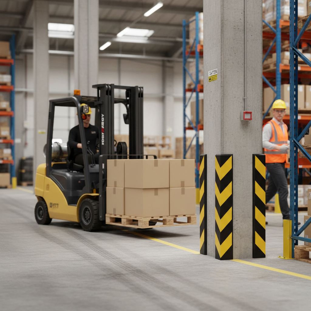 Premium Right Angle Rubber Corner Guard for Wall and Machinery Protection - High-Visibility Safety Solution | Barriers Co