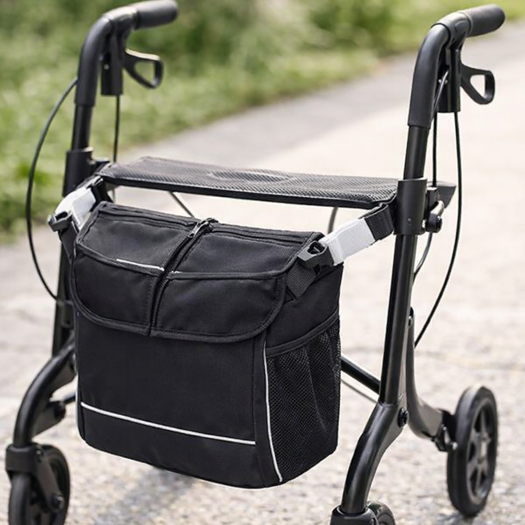Rollator Bag – Black – 5kg Capacity – Mobility Aid Accessory