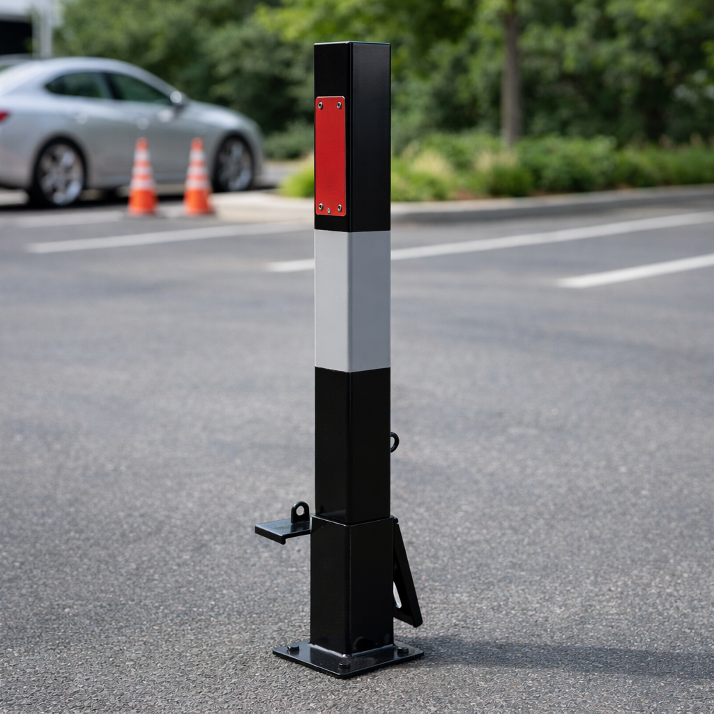 Removable Parking Bollard – Black/White – Easy to Fit – Commercial Use