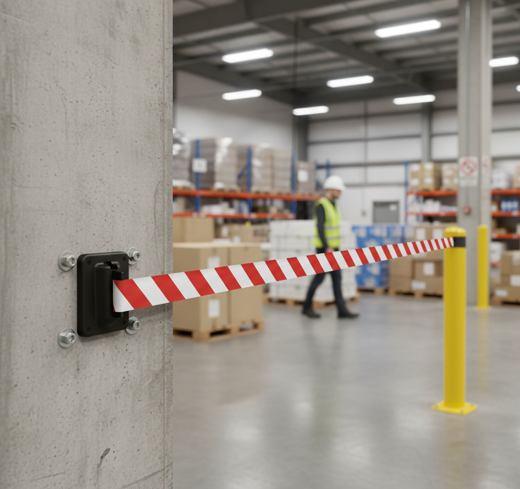 Premium Wall Mount for Retractable Belt with Magnetic and Screw Hole Options for Versatile Surface Installation
