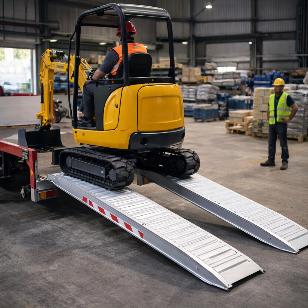 Aluminium Loading Ramps – 4500x400mm – 2750kg Capacity – Plant & Mini Digger
