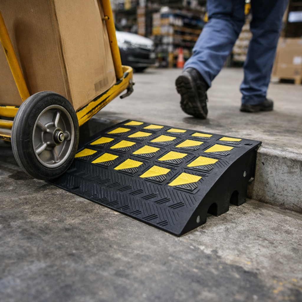 Rubber Kerb Ramp – 150mm High – Heavy Duty – Vehicle & Trolley Use