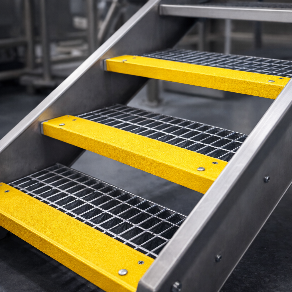 Anti-Slip Stair Nosing – 55mm High – Stainless Steel – Indoor/Outdoor