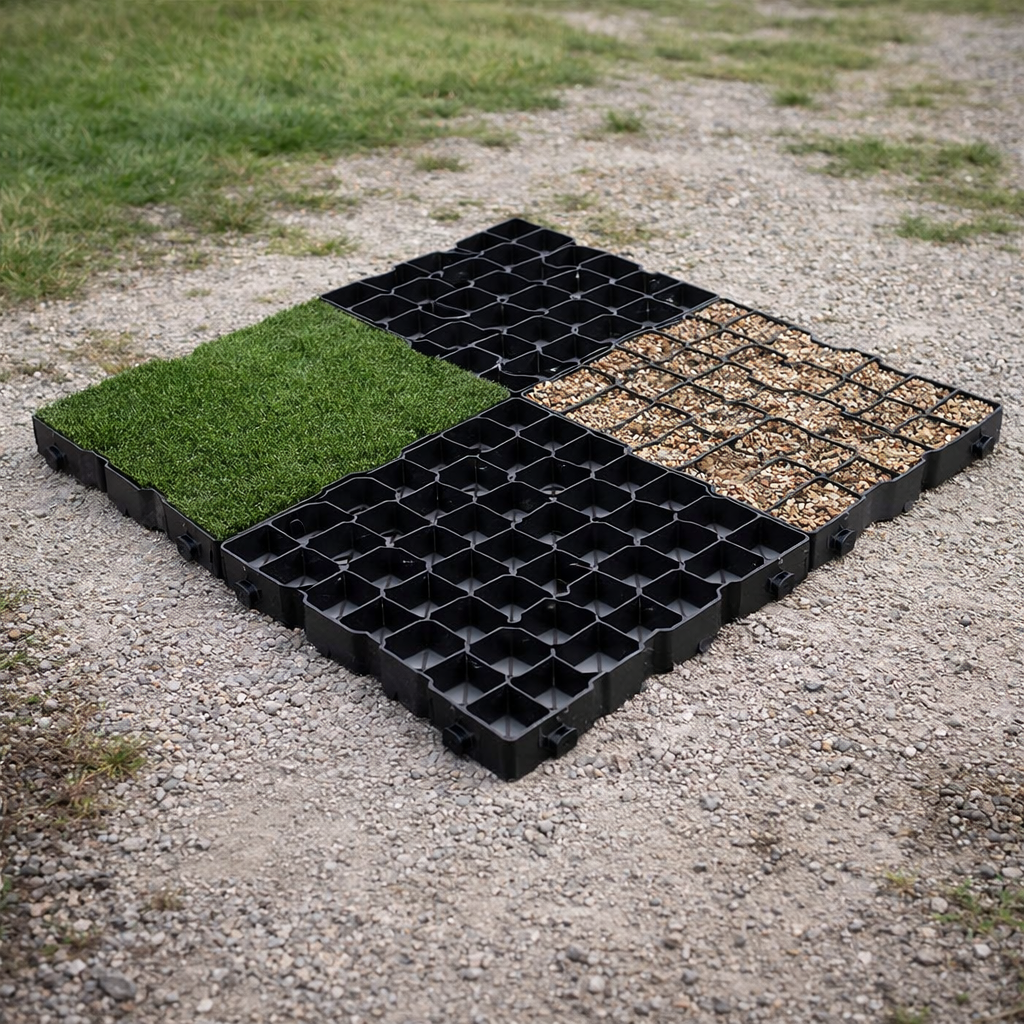 Geogrid Standard – 100cm x 100cm x 40mm – Recycled Polyethylene – Ground Reinforcement