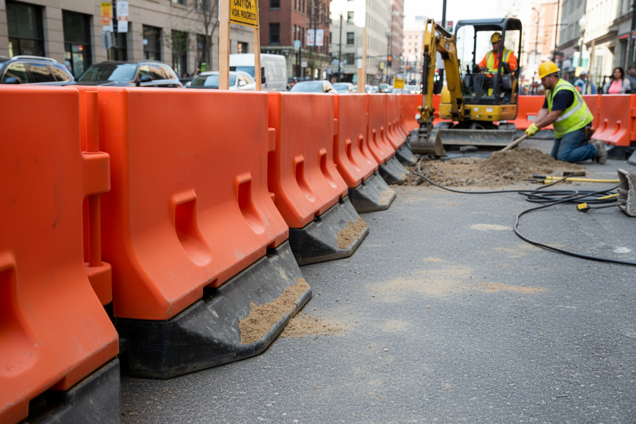 Premium Heavy Duty Ballast Base for Barriers - Durable, Weather-Resistant Support Structure - Detail View | Barriers Co