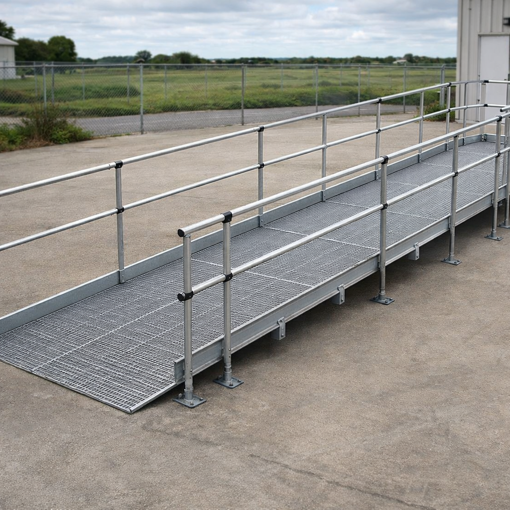 Modular Wheelchair Ramp Kit – 1500mm W x 7600mm L – Double Height Handrails – Mobility Access